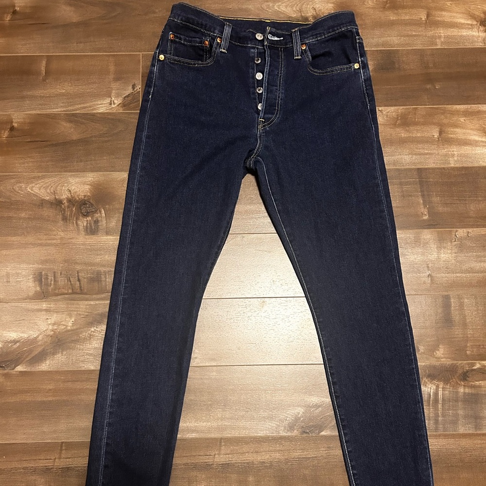 Levi's 501® S Skinny Jeans in Dark Indigo with Gold Stitching